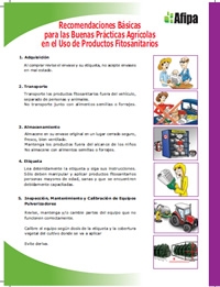 Recomendaciones Básicas para las Buenas Prácticas Agrícolas en el Uso de Productos Fitosanitarios